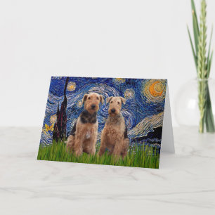 Sternennacht - Airedale Terrier (zwei) Karte