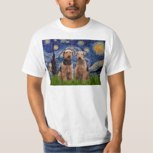 Sternennacht - Airedale Terrier (zwei) T-Shirt