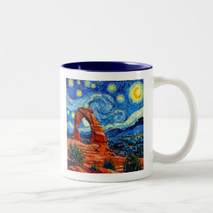 Sternennacht Arches National Park Zweifarbige Tasse
