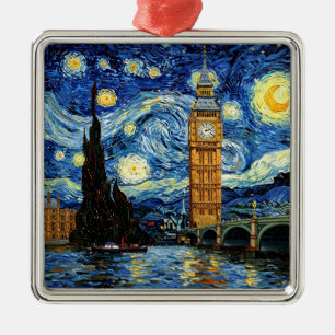 Sternennacht Big Ben London England Ornament Aus Metall