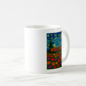 Sternennacht-Blumen-Willkommensdesign Kaffeetasse (VorderseiteRechts)