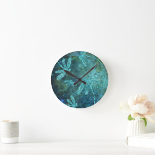 Sternennacht der Libelle Runde Wanduhr