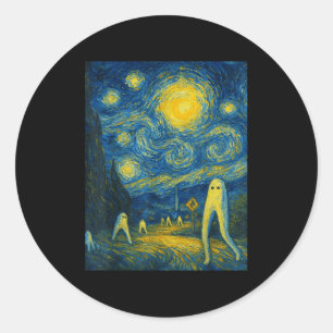 Sternennacht Fresno Nightcrawler Van Gogh Hallowee Runder Aufkleber