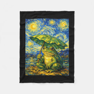Sternennacht Frosch Regenschirm Van Gogh Stil lust Fleecedecke
