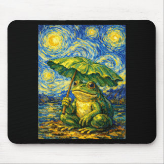 Sternennacht Frosch Regenschirm Van Gogh Stil lust Mousepad