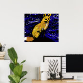 STERNENNACHT FUCHS I | NEUGIERIGER BLICK POSTER (Heimbüro)