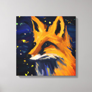 STERNENNACHT FUCHS III WALDTRAUM LEINWANDDRUCK