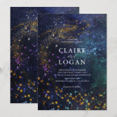 Sternennacht-Galaxie-Hochzeit Einladung (Vorne/Hinten)