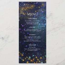 Sternennacht-Galaxie-Hochzeit Menükarte