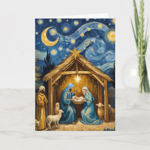 Sternennacht-Geburts-Christmas-Karte Christlich Karte