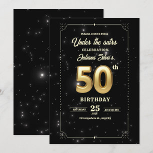 Sternennacht-Geburtstagseinladung, 50. Geburtstag Save The Date