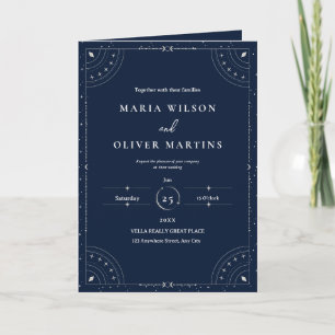 Sternennacht Himmelhochzeit Navy Blau Elegant Karte