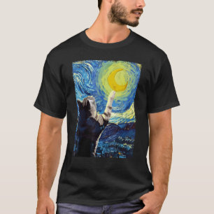 Sternennacht-Katze-Malerei-Kätzchen-Kitty-Katze-Ma T-Shirt