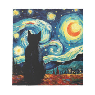 Sternennacht-Katze Notizblock