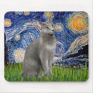 Sternennacht - Katze Russische Blaue Mousepad