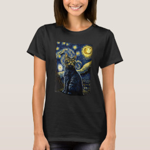Sternennacht Katze Van Gogh Katzenliebhaber Gesche T-Shirt