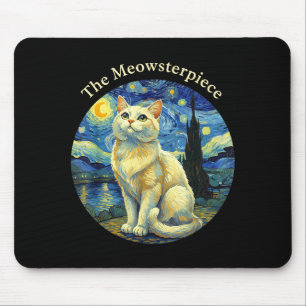 Sternennacht Lustige Katze Die Meowsterece Van Gog Mousepad
