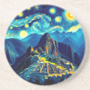 Sternennacht Machu Picchu Peru Getränkeuntersetzer