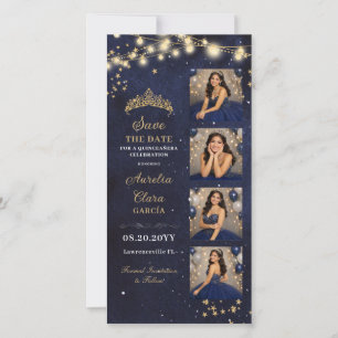 Sternennacht Marineblaue Quinceañera-Fotobooth Save The Date