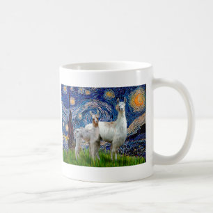 Sternennacht mit zwei Lamas Kaffeetasse