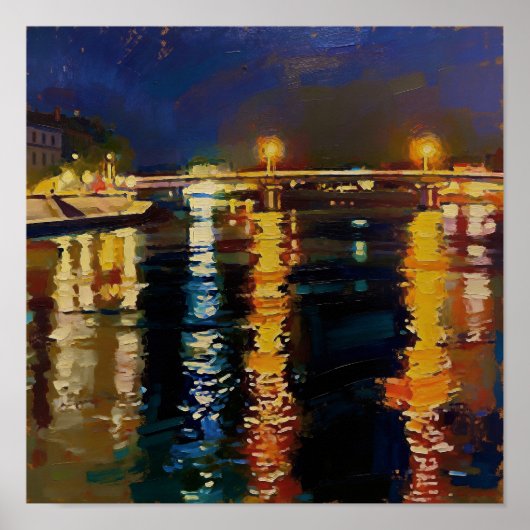 Sternennacht Rhone nach Van Gogh Poster (Vorne)