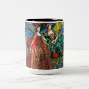 Sternennacht Rokoko-Jungfrauen Schmetterlingsflüge Zweifarbige Tasse