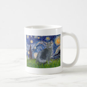 Sternennacht - Russische-Blau-Katze 2 Kaffeetasse