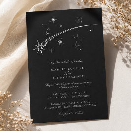 Sternennacht Schwarz-Weiß Himmelhochzeit Einladung