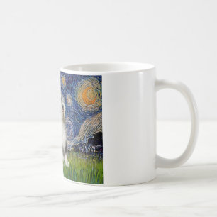 Sternennacht - Schwarz & Weiß Tibet-Terrier Kaffeetasse
