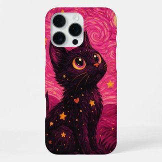 Sternennacht schwarze Katze iPhone 17 Pro Max Hüll iPhone 16 Pro Max Hülle