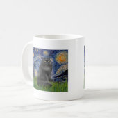 Sternennacht - schwarze Perserkatze Kaffeetasse (Vorderseite Links)