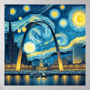 Sternennacht St. Louis Missouri Poster