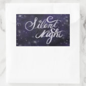 Sternennacht, Stille Nacht, Schneeszene Rechteckiger Aufkleber (Tasche)