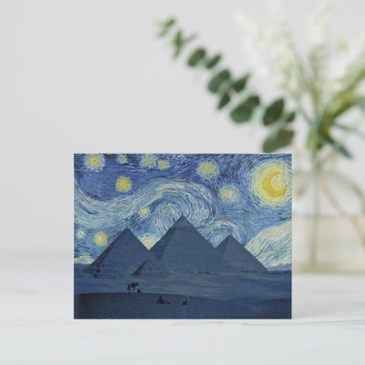Sternennacht über den Pyramiden Postkarte (Stehend Vorderseite)