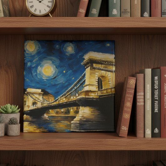 Sternennacht über der Donau Fliese