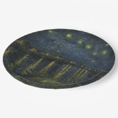 Sternennacht über der Rhône, Ölgemälde Van Gogh Pappteller (Schrägansicht)