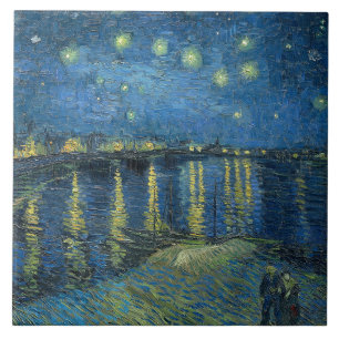 Sternennacht über der Rhone (von van Gogh) Fliese