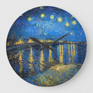 Sternennacht über der Rhone von Vincent van Gogh Große Wanduhr