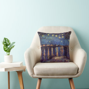 Sternennacht über der Rhone von Vincent van Gogh Kissen