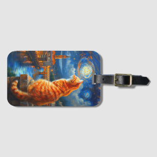 Sternennacht über Florenz   Ginger Cat Art Gepäckanhänger