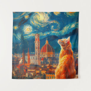 Sternennacht über Florenz   Ginger Cat Art Wandteppich