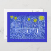 Sternennacht über New York... Wer ist John Galt? Postkarte (Vorne/Hinten)