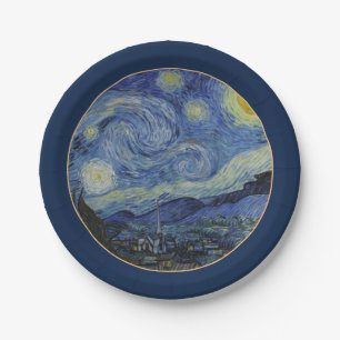 Sternennacht & Van Gogh /berühmte Vintage-Kunst Pa Pappteller