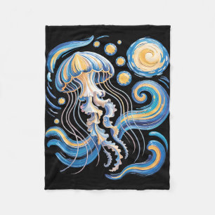 Sternennacht van gogh Quallen Tauchen Surfen Fleecedecke