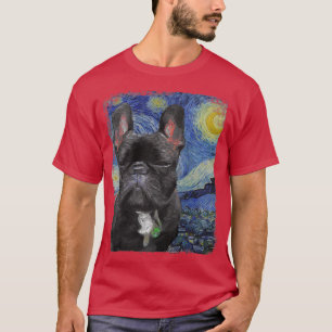 Sternennacht Vincent van Gogh Französische Bulldog T-Shirt