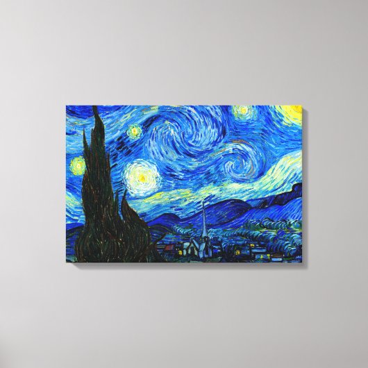 Sternennacht von Van Gogh Dreiteiliger Leinwanddru Leinwanddruck (Vorderseite)
