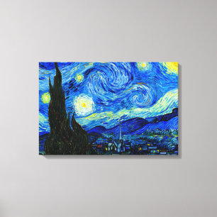 Sternennacht von Van Gogh Dreiteiliger Leinwanddru Leinwanddruck