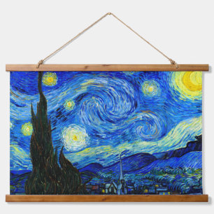 Sternennacht von Van Gogh Fein Kunst Poster Druck Wandteppich Mit Holzrahmen