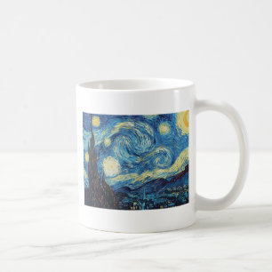 Sternennacht von Van Gogh Vintage-Ölgemälde mit Im Kaffeetasse