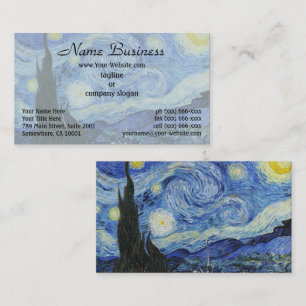 Sternennacht von Van Gogh Wirbelnder Himmel Blau K Visitenkarte